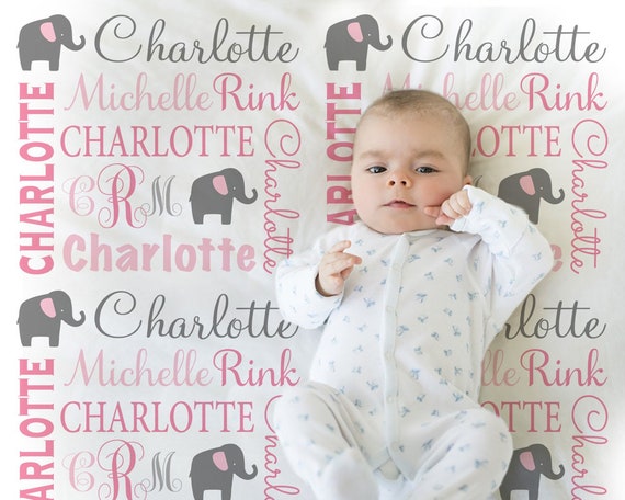 baby girl elephant blanket