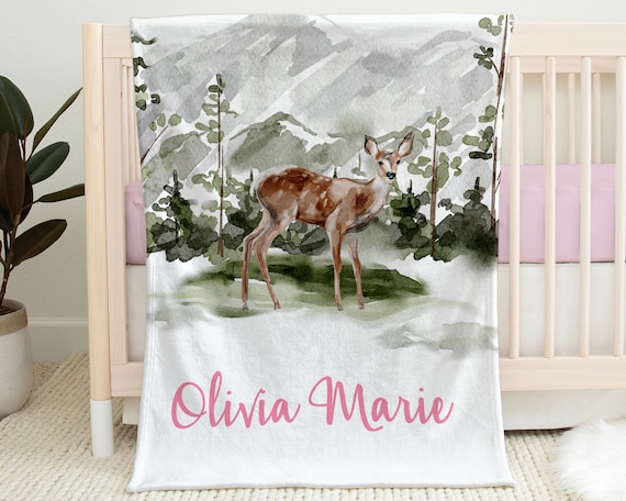 Baby girl online deer blanket
