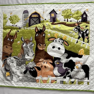 Farm animal baby quilt