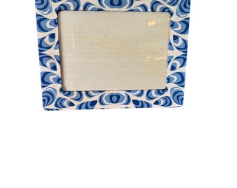 Picture Frame, Blue and White, 5x7, Vertical or Horizontal, Great Gift