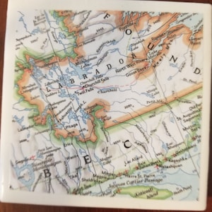 Sottobicchieri con mappa di Terranova e Nuova Scozia, set da 4