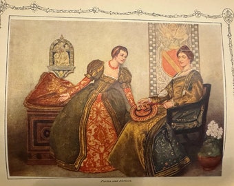 Hand-Colored Print, The Merchant of Venice, Circa 1910