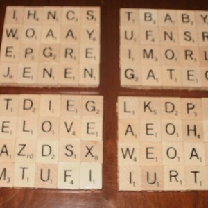 Scrabble Coasters Set of 4...Made with 80 Real Scrabble Tiles...Full Cork Bottom not Felt...FREE SHIPPING image 2