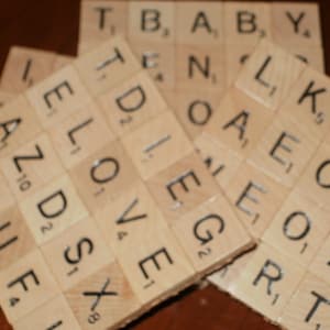 Scrabble Coasters Set of 4...Made with 80 Real Scrabble Tiles...Full Cork Bottom not Felt...FREE SHIPPING image 1