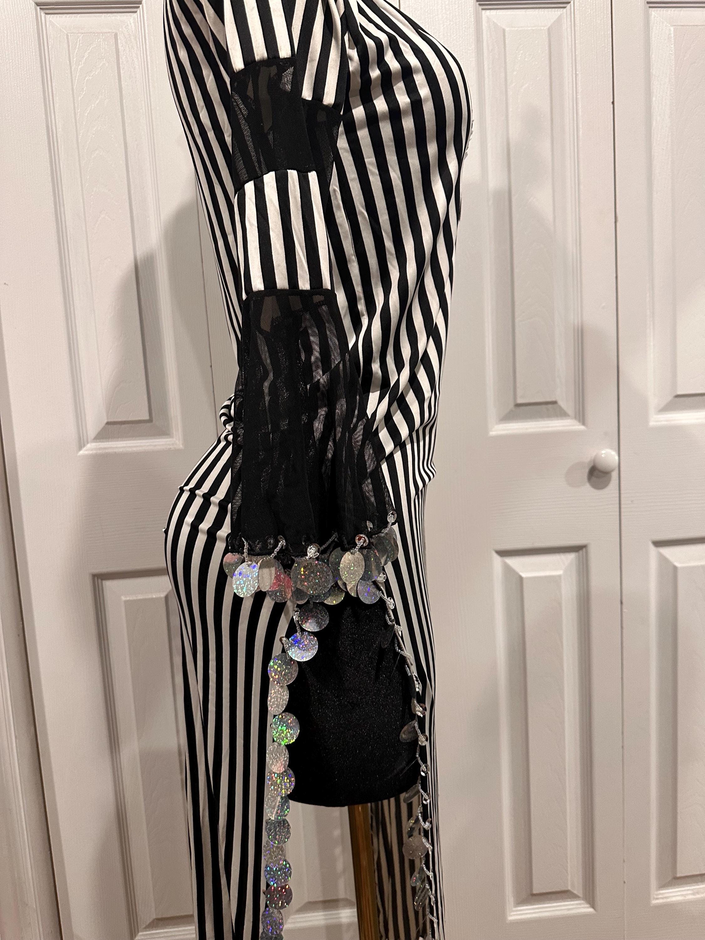 Dance Dress Black And White Striped Sequin Dress Vintage Sequin Dress: Black And White Striped Silk Dance Dress Black And White Striped Sequin Dress Vintage Sequin Dress: Black And White Striped Silk