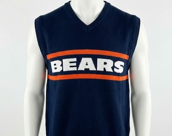 Chaleco de lana vintage Chicago B: suéter de fútbol de punto sin mangas