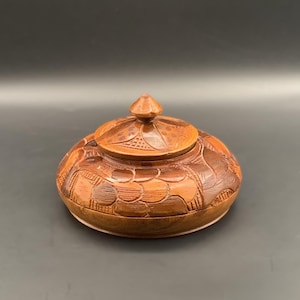 Vintage Rustic Hati Wood Box – Boho Decor Accent