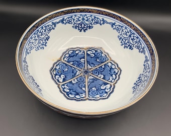 Vintage Japanese Imari Bowl – Hand Painted Porcelain – 9.75" Wide Asian Decor