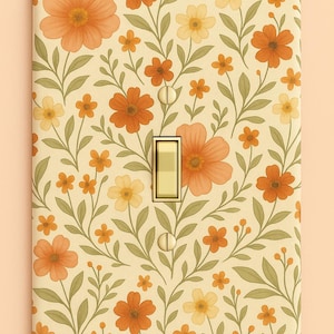 Floral Light Switch Cover – Cute Flower Wall Plate – Spring Decor for Nursery, Bedroom, Bathroom, or Living Room – Whimsical Switch Plate