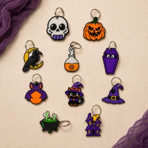 Halloween Keychain, Choose 1 of 10 Spooky Designs, 3D Printed Keyring