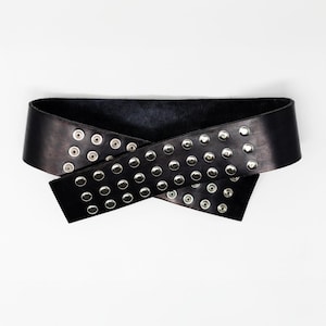 Unisex Leather Studded Waist Belt