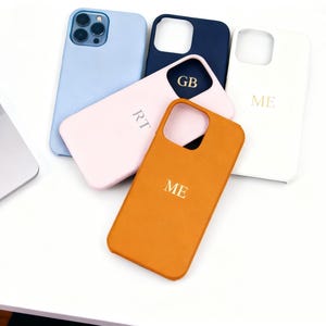 Personalized Vegan Leather iPhone Case: Custom Monogram Initial