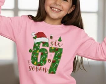 67 Christmas Jumper - Six Seven Sweatshirt, Family Christmas Jumper, 6-7 Meme - Viral TikTok Trend Tee - 67 Slang Graphic hoodie - 6 7 Top