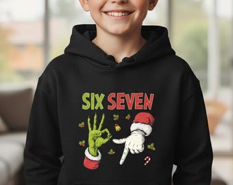 Trending 67 Christmas Jumper - Grinch Christmas Jumper - Six Seven Sweatshirt, Family Christmas Jumper, 6-7 Meme - Trending 6 7 hoodie- Gift