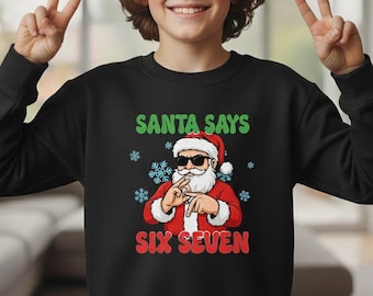 Popular 67 Christmas Jumper - Six Seven Sweatshirt, Family Christmas Jumper, 6-7 Meme - Trending hoodie - 67 Slang Graphic hoodie