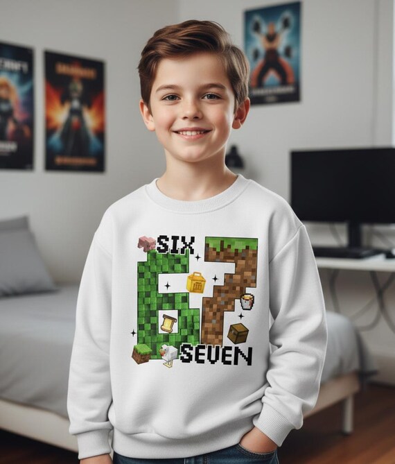 Six Seven Kids Sweatshirt, 6 7 Gamer Jumper, Pixel Block Birthday Shirt, 67 Meme Gift, Funny Gamer Kid Sweatshirt, 67 hoodie. Adult Sizes