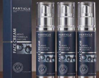 Pack de tres cremas faciales para hombre con partículas: cuidado antiedad para tu rutina diaria.