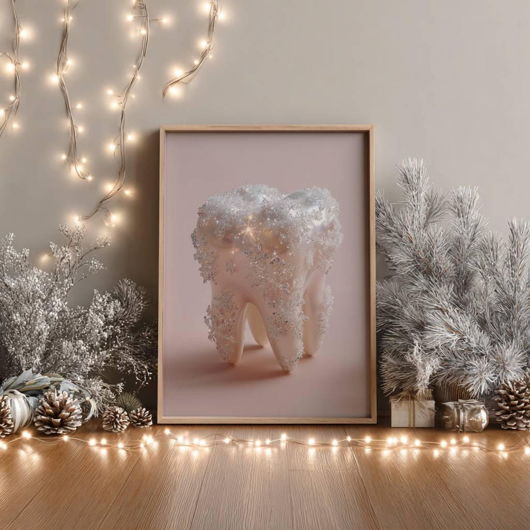 Tooth Fall Decor Print Set Crystal Tooth Art : Frosted Dental Decor (digital Download ...