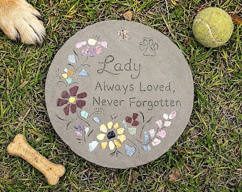Personalized Pet Memorial Garden Stone Gift - loss of pet, grave marker, remembrance, custom