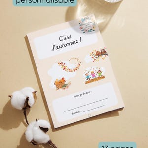 Pack de otoño personalizado para niños: póster inspirador, páginas para colorear, diseño gráfico, recortes, libro ilustrado y juegos educativos para imprimir (PDF) - Francés