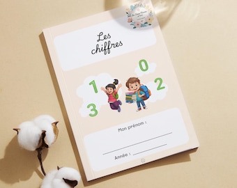 Learn the numbers 0 to 9 - Personalized PDF children's educational workbook - Printable preschool activities - In French