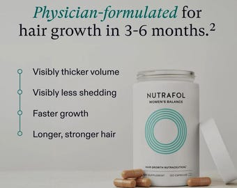 Nutrafol Women's Balance Hair Growth Supplement, 120 Capsules Thicker Volume, Less Shedding