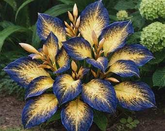 Gold & Blue Hosta Seeds – 200+ Rare Shade Perennial Flowers