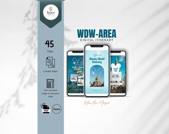 Orlando Theme Park Digital Itinerary 2026 | Interactive Canva Digital Planner | Linked App-Style | Trip Planner for Families & Travel Agents