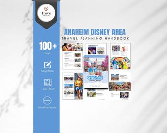 Anaheim Theme Park Travel Planner 2026 | Editable Canva Guide for Families & Travel Agents | California Vacation Trip Planner