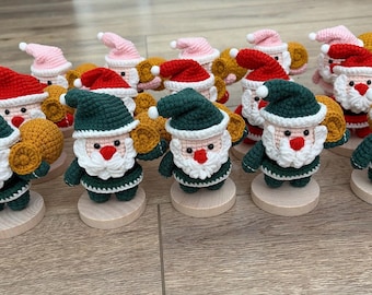 Crochet Santa Ornament | Amigurumi Santa Decoration | Handmade Christmas Decor Gift