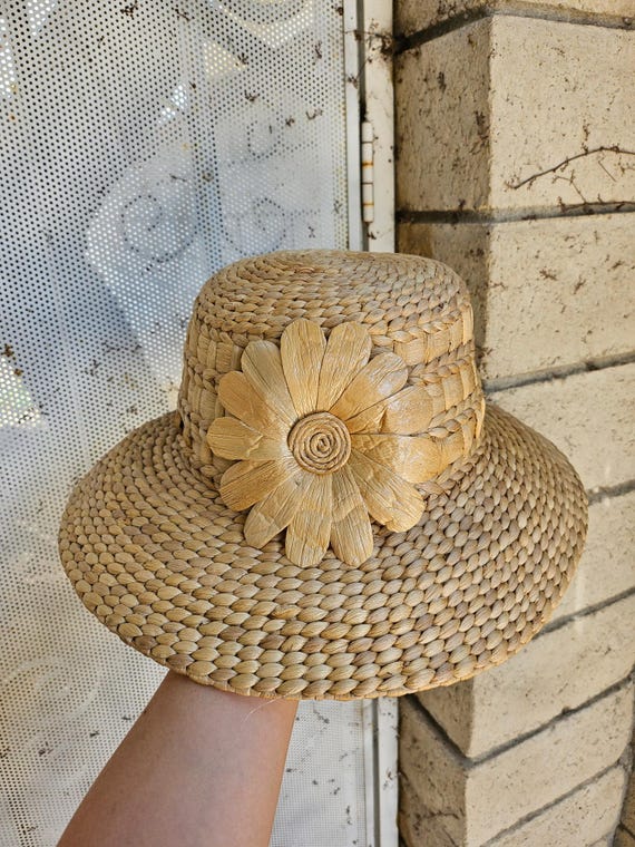 Handmade Water Hyacinth Sun Hat for Women Summer Woven Straw 