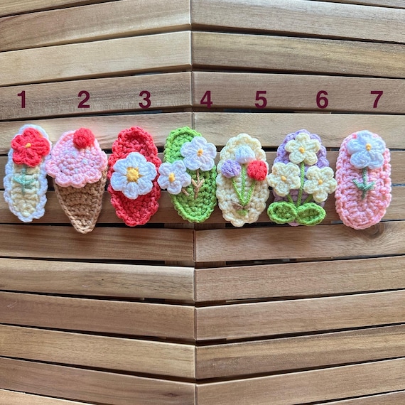 Handmade Crochet Flower Hair Clip: Soft Yarn Barrettes