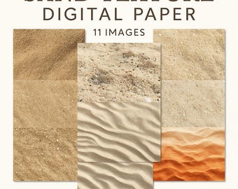 Sand Texture Digital Paper, Beach Background Junk Journal Ephemera, Neutral Printable Paper Pack, 11 Sand Papers, Instant Download