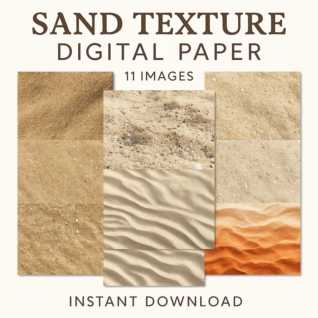 Cole Rd Paper Sand Sand Texture Digital Paper, Beach Background Junk Journal Ephemera ...