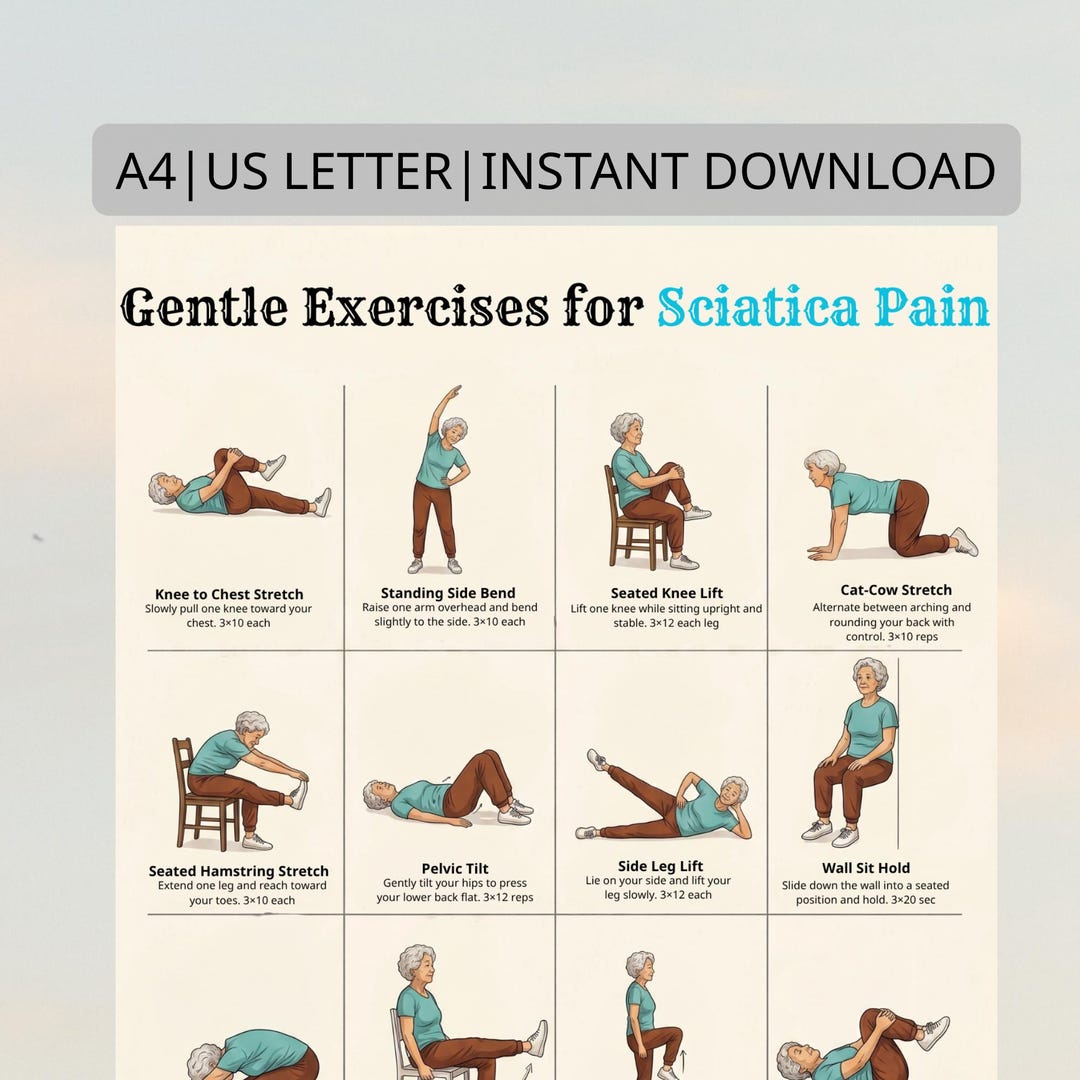 Gentle Exercises for Sciatica Pain, Lower Back Exercise Routine, Seated ...