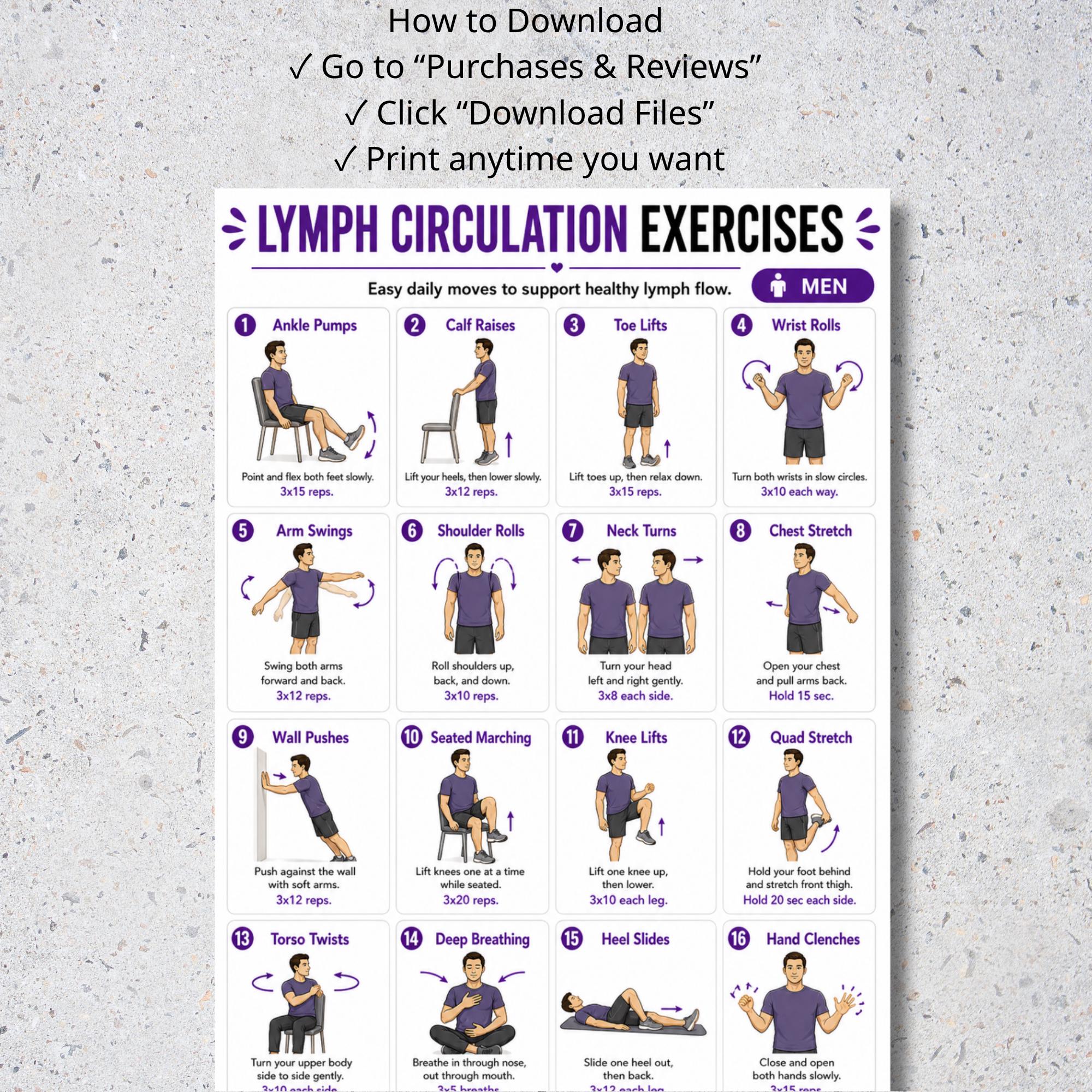 Lymphatic Exercise Routine For Men Lymph Circulation Exercises for Men | Lymphatic Health Routine | Lymph ...