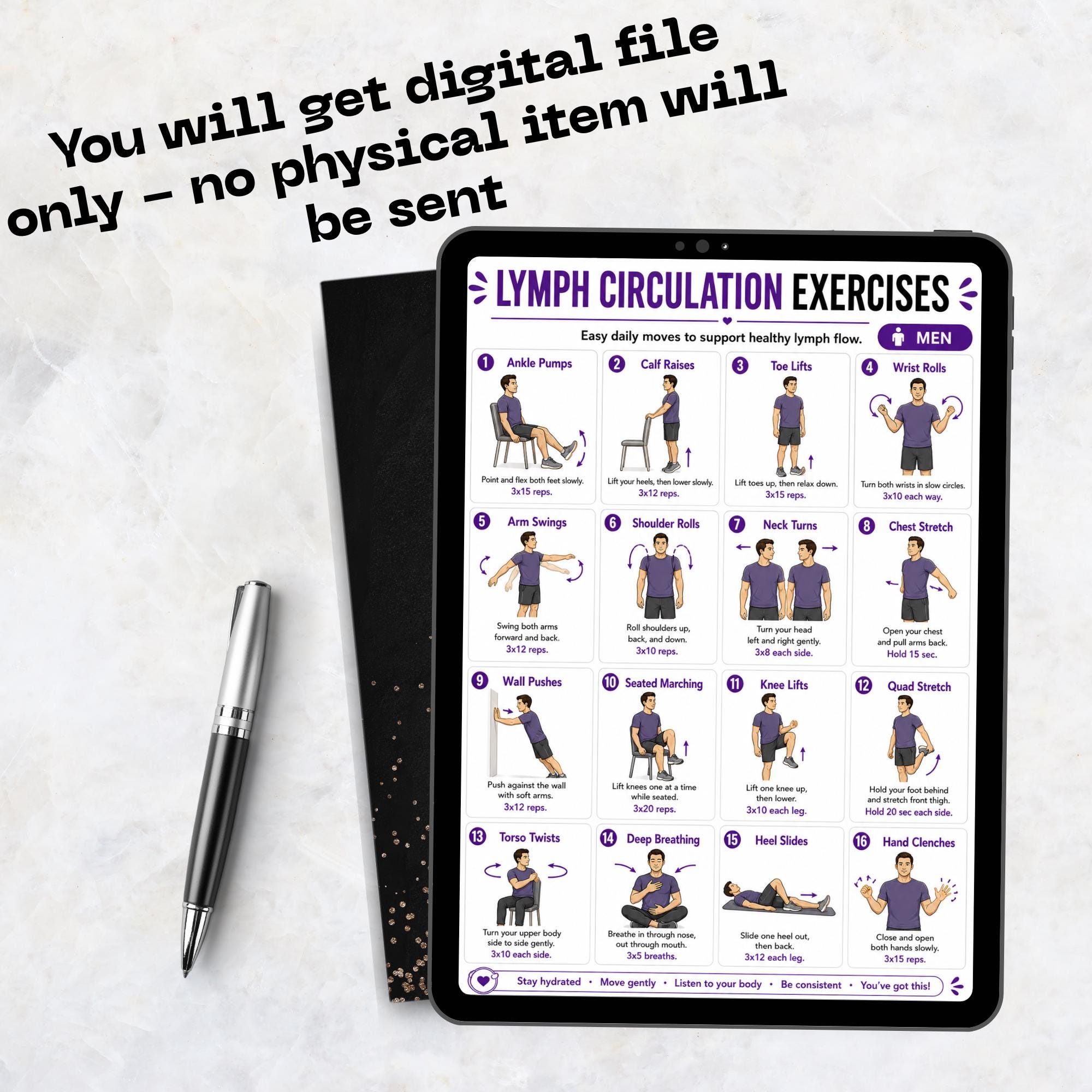 Lymphatic Exercise Routine For Men Lymph Circulation Exercises for Men | Lymphatic Health Routine | Lymph ...