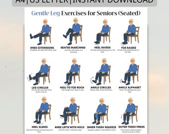 Seated Leg and Calf Exercises for Seniors PDF | Chair Workout for Mobility, Balance, Circulation & Strength | Instant Download