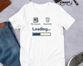 Camiseta vintage con pantalla de carga: camiseta retro de ordenador para niños de los 90 y amantes de la tecnología