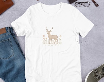 Camiseta de ciervo pastel – Bosque minimalista