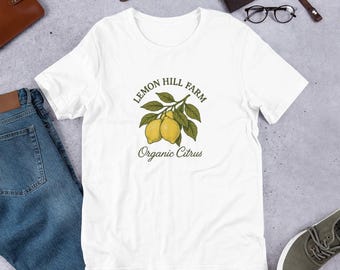 Camiseta Lemon Hill Farm: Cítricos orgánicos, camiseta retro de mercado agrícola
