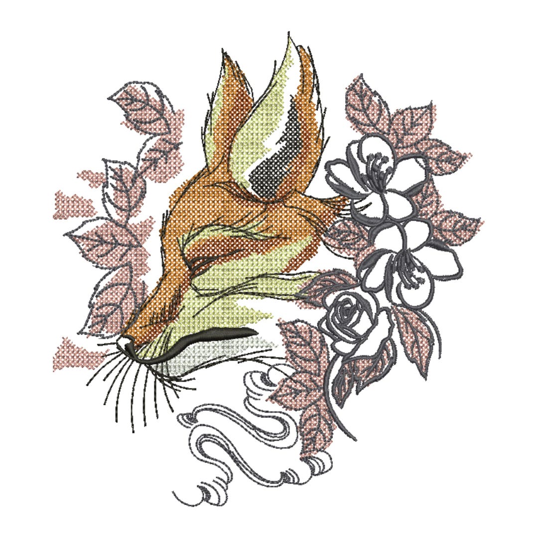 Fox Embroidery Design | Cute Fox Machine Embroidery Pattern | Woodland ...