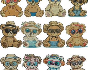 Teddy Bear Embroidery Design, Sitting Baby Teddy Bear Embroidery, Baby Teddy Bear Embroidery, Machine Embroidery Design