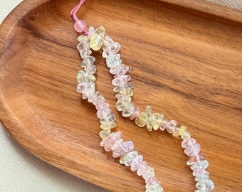 Crystal Phone Charm | Pastel Gemstone Beaded Wrist Strap | Cute Phone Chain for Girls | Crystal Accessory Gift