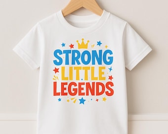 Sterk Little Legends-kindershirt| Empowerment T-shirt met print voor kinderen