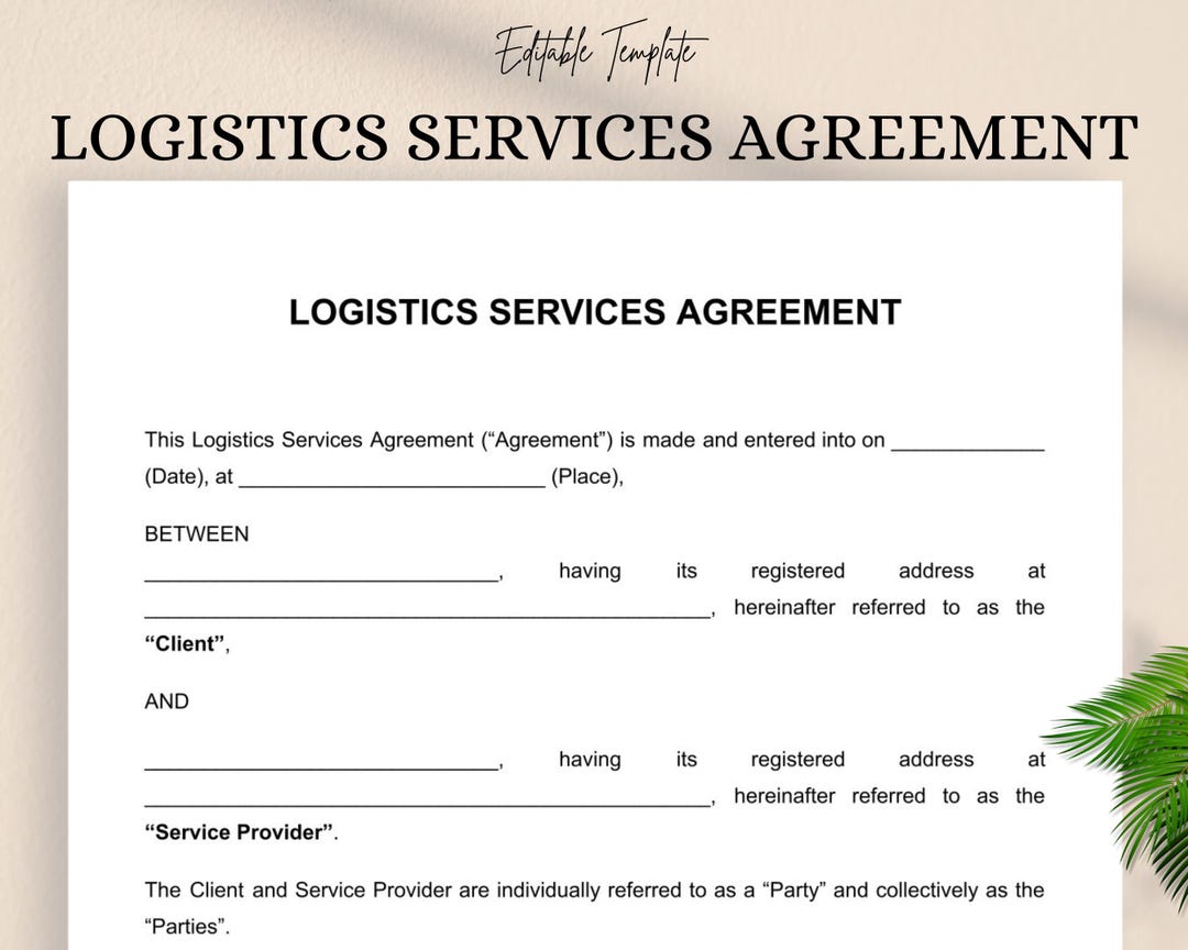 Logistics Contract Signing Logistics Services Agreement Template Transportation Supply Chain ...