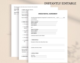 prom dress rental agreement Gown rental contract sample: Fill out & sign online
