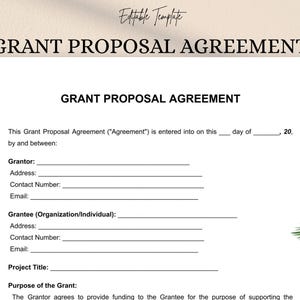 Grant Proposal Template – Editable DOC & PDF Format – Professional Funding Request Proposal Form