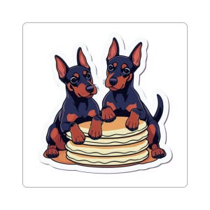 Playful Dog Pancake Kiss-Cut Stickers - Cute Pet Decor, Laptop Stickers, Dog Lover Gifts, Fun Home Decor, Unique Party Favors