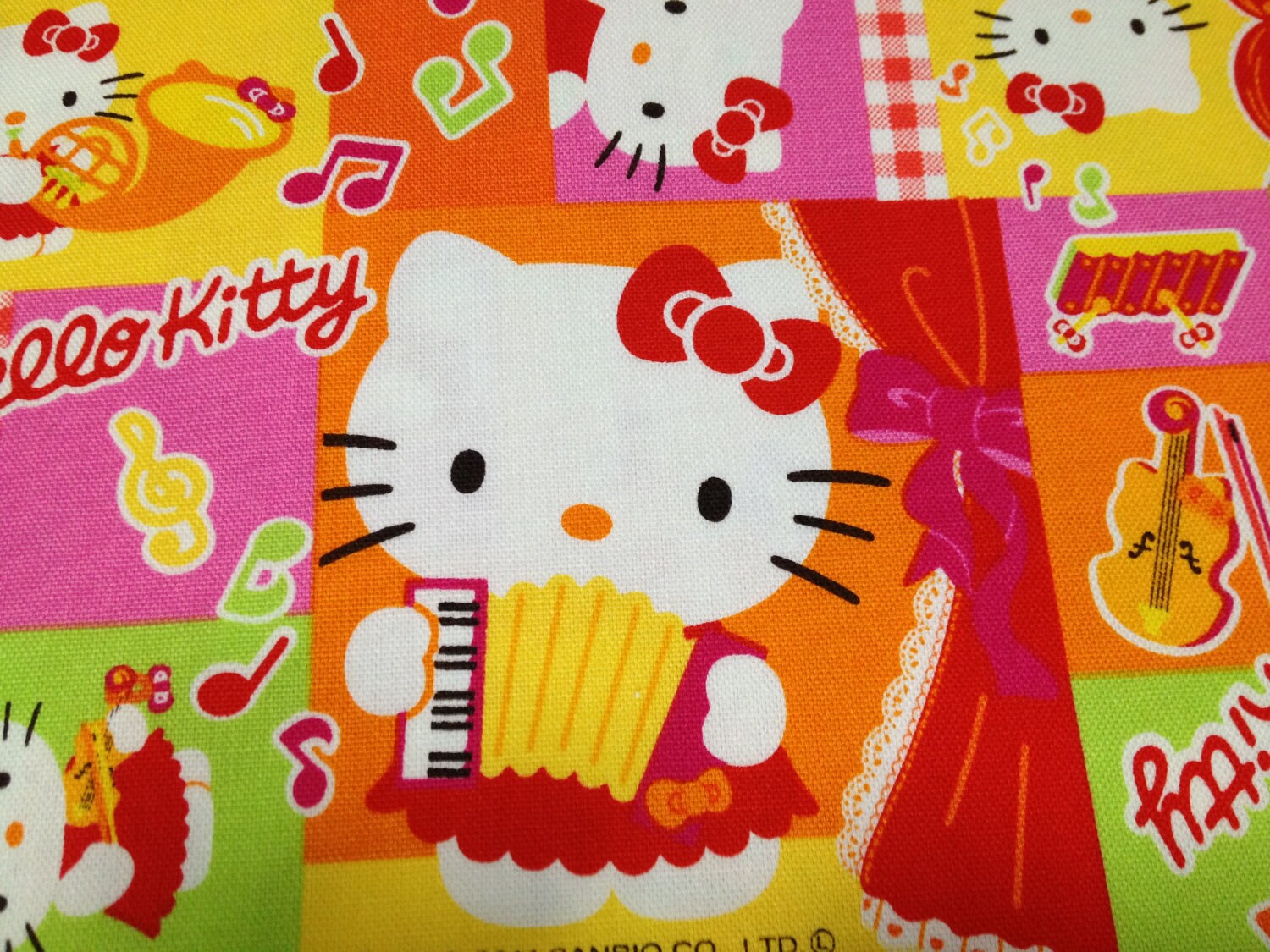 Hello kitty cotton fabric One yard pink color Etsy
